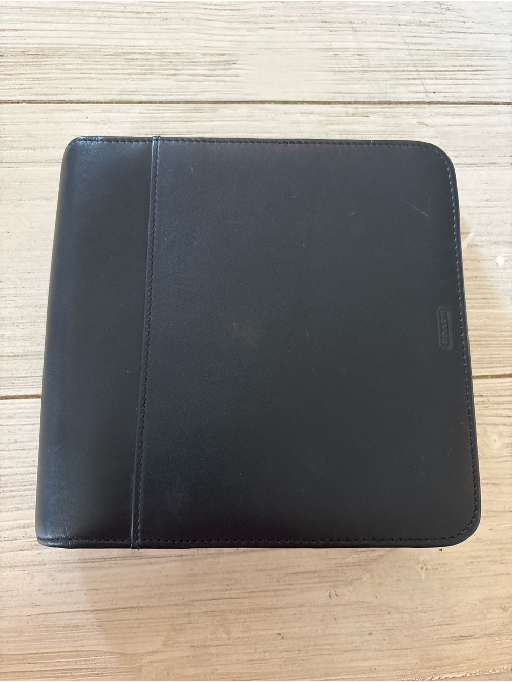 Vintage Coach Black Leather Zip-Around Writing Portfolio Organizer Folio